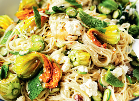 Spaghettini with Zucchini flowers