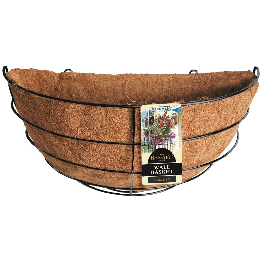 Basket Wall Black Beehive - 35cm