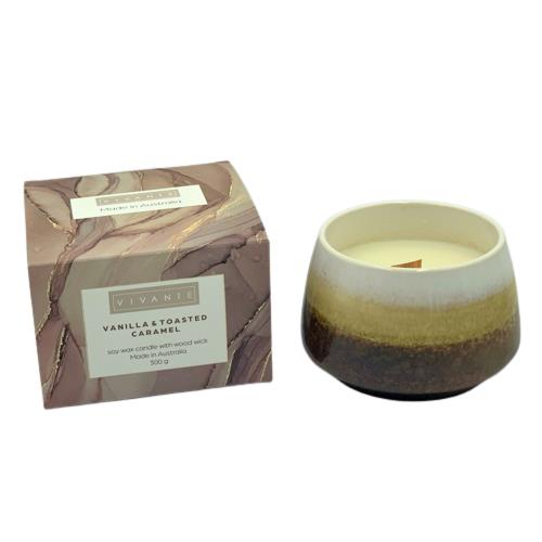 Ceramic Candle 300g - Caramel & Vanilla