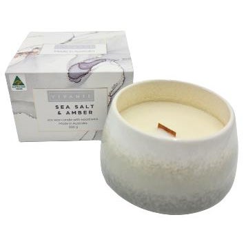 Ceramic Candle 300g - Sea Salt & Amber