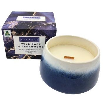 Ceramic Candle 300g - Wild Sage & Cedarwood