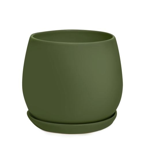 Egg Pot W/scr - Dark Green - 18cm