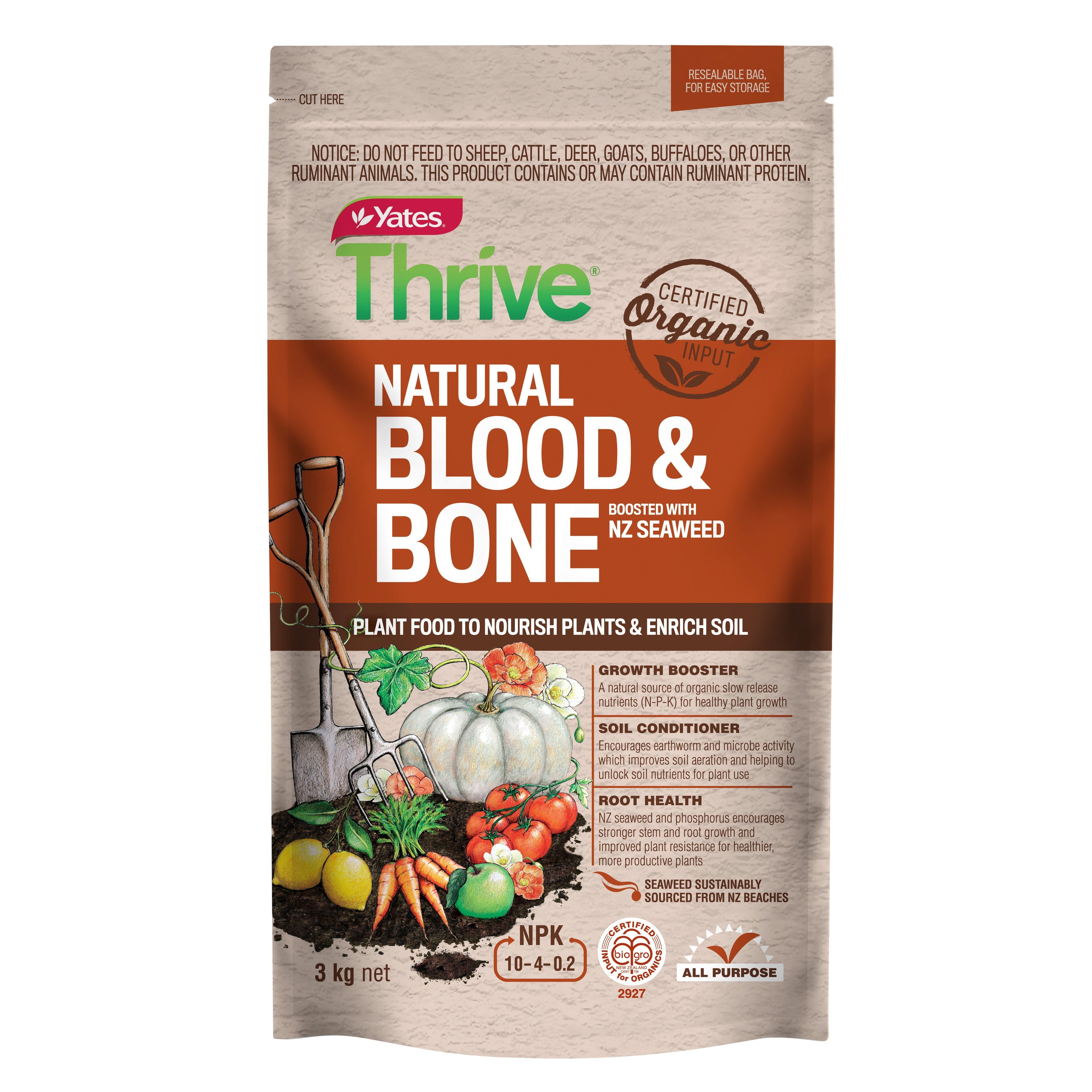 Yates Thrive Natural Blood & Bone - 3kg