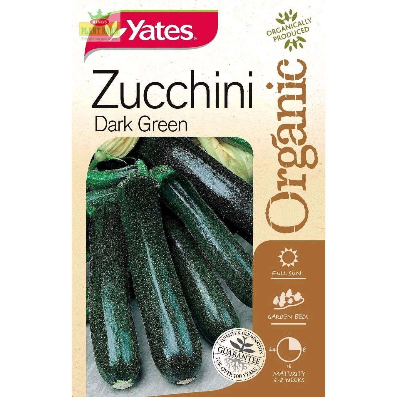 Yates Zucchini Dark Green Organic - Standard